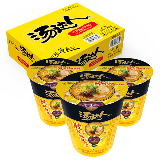 统一汤达人杯面酸辣豚骨面90g*12杯 商品图1