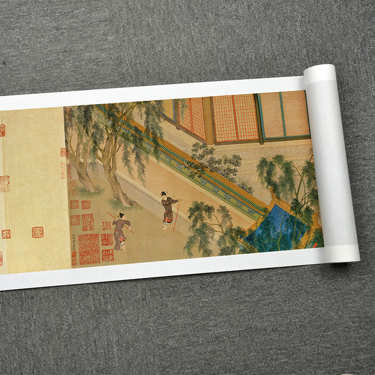 仇英 汉宫春晓 尺寸:30.6cmx617cm