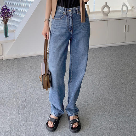 高腰阔腿牛仔裤 商品图2