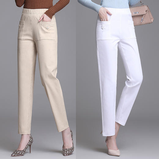 MQ-4060-217春秋薄款大码高腰显瘦休闲九分裤YY 商品图0