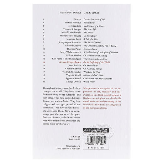 【中商原版】叔本华：论世间苦难 英文原版 Penguin Great Ideas:On The Suffering of the World Arthur Schopenhauer 商品图1