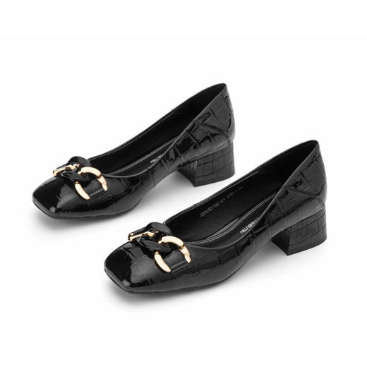 西村名物2020秋季新款石头纹中跟时尚浅口单鞋X20CE31021 商品图1