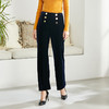 EITIE爱特爱秋款时尚气质通勤洋气复古高腰显瘦灯芯绒微喇长裤女6005715 商品缩略图5