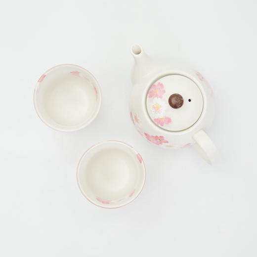 日本ceramic 蓝 樱灿灿 美浓烧茶壶茶杯 商品图2