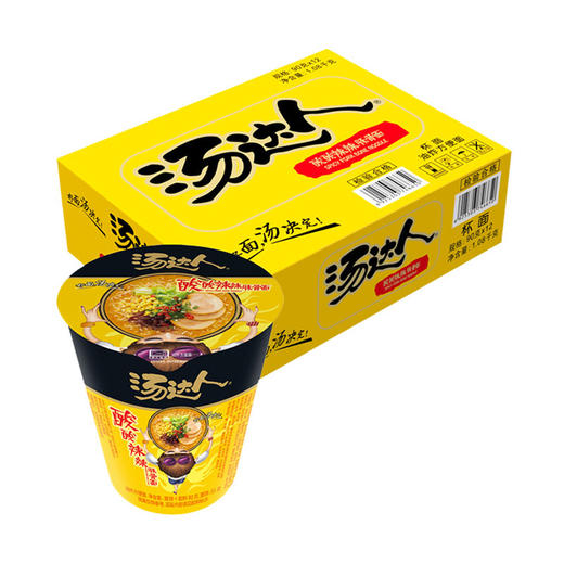 统一汤达人杯面酸辣豚骨面90g*12杯 商品图0