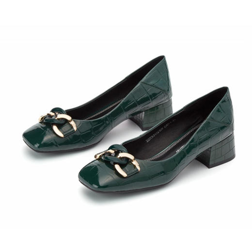 西村名物2020秋季新款石头纹中跟时尚浅口单鞋X20CE31021 商品图2