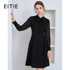 EITIE爱特爱秋季新款时尚通勤洋气系带收腰显瘦百搭连衣裙女D20075136 商品缩略图0