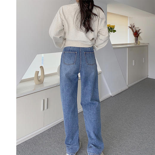 高腰阔腿牛仔裤 商品图3