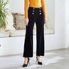 EITIE爱特爱秋款时尚气质通勤洋气复古高腰显瘦灯芯绒微喇长裤女6005715 商品缩略图7