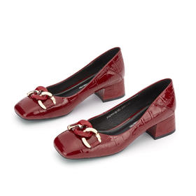 西村名物2020秋季新款石头纹中跟时尚浅口单鞋X20CE31021