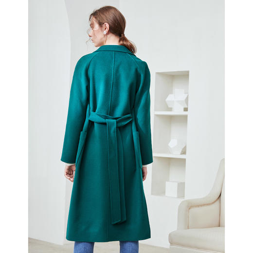 EITIE爱特爱秋季新款时尚通勤百搭显瘦直筒翻领双面呢大衣女D2014509 商品图4