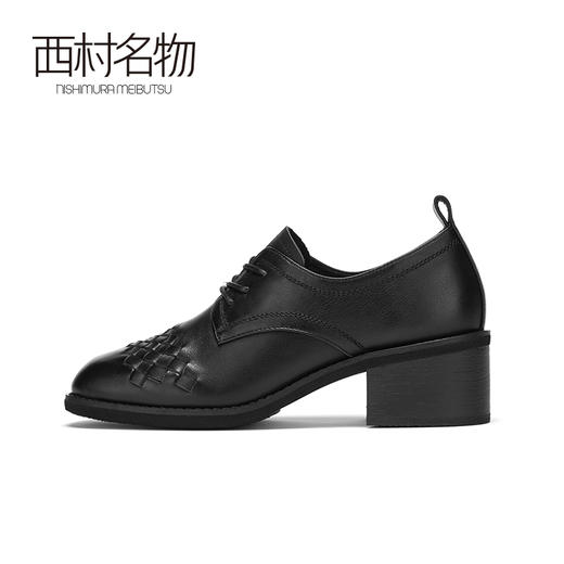 西村名物2020秋季新品休闲时尚系带圆头低跟牛皮单鞋X20CM30881 商品图1