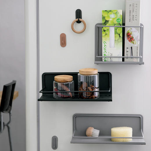 几致冰箱磁吸侧壁不锈钢挂置物架厨房收纳神器冰箱贴北欧日式挂钩套装