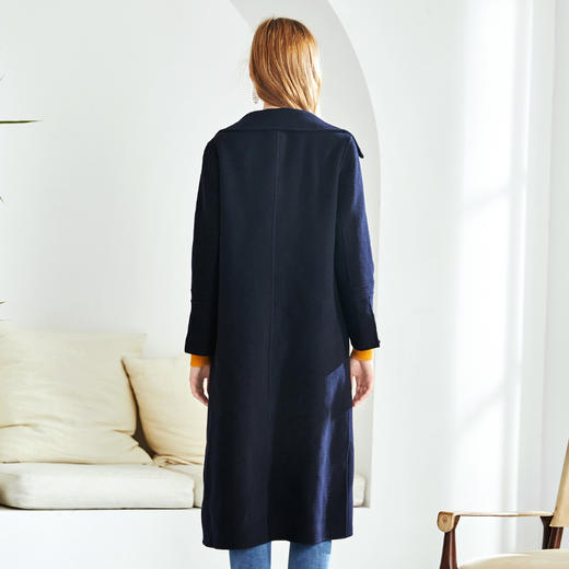 EITIE爱特爱女装秋季新款气质显瘦翻领百搭时尚双面呢大衣女D2014601 商品图6