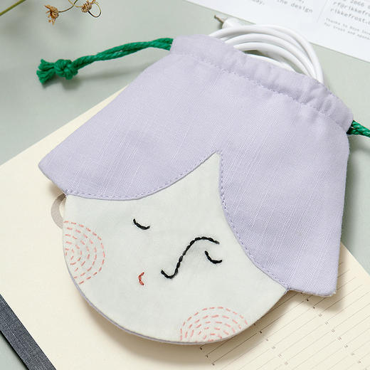 耳机收纳包可爱布艺face收纳包 商品图3