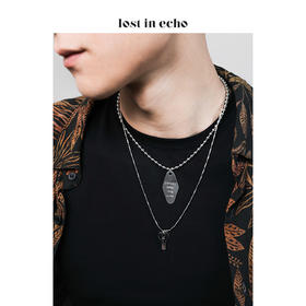 王源同款lost in echo设计师原创love motel 钥匙门牌双层白金锆石项链