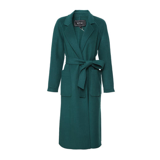 EITIE爱特爱秋季新款时尚通勤百搭显瘦直筒翻领双面呢大衣女D2014509 商品图6