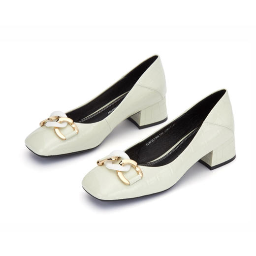 西村名物2020秋季新款石头纹中跟时尚浅口单鞋X20CE31021 商品图3