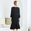 EITIE爱特爱秋季新款优雅通勤百搭收腰包臀鱼尾七分袖连衣裙6007747 商品缩略图10