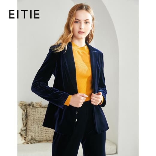 EITIE爱特爱秋季新款洋气复古职业显瘦帅气灯芯绒西装外套女6003711 商品图0