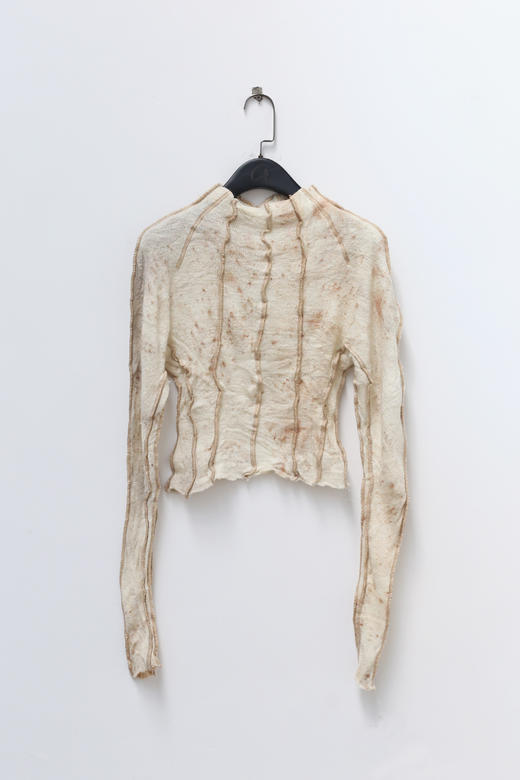 pengtai 羊毛茶染色上衣 f011