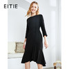 EITIE爱特爱秋季新款优雅通勤百搭收腰包臀鱼尾七分袖连衣裙6007747 商品缩略图5