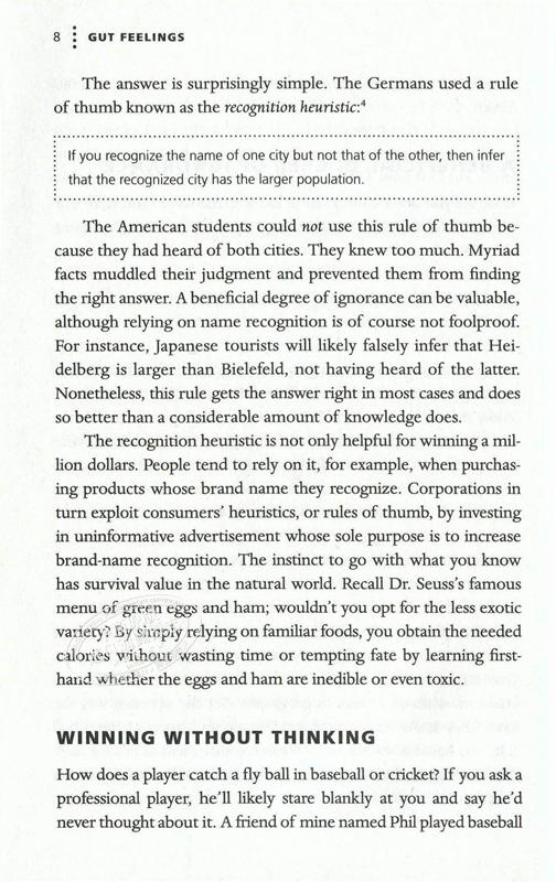 【中商原版】直觉：我们为什么无从推理，却能决策 Gerd Gigerenzer 英文原版 Gut Feelings: The Intelligence of the Unconscious 商品图6