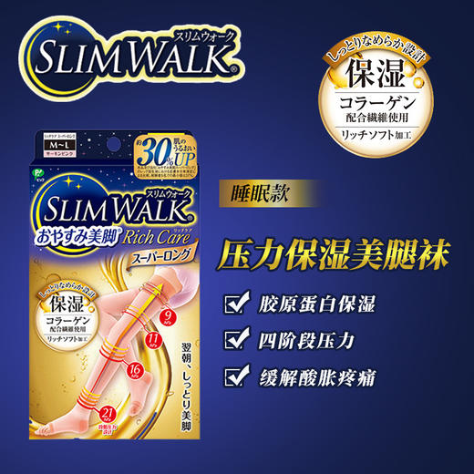 粉色保湿睡眠款 压力保湿美腿睡眠袜 Slimwalk/丝翎 国内发货 商品图2