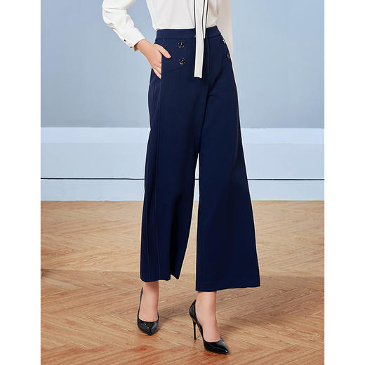 EITIE爱特爱秋季新款时尚职业通勤百搭显瘦直筒阔腿长裤女裤C2005522 商品图5