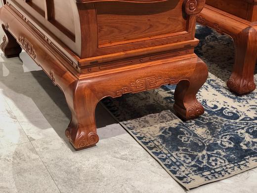 红桥红  家具严选  缅甸花梨（大果紫檀）  【如意 弯背虎脚 223沙发八件套】 商品图5