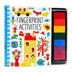 手指印画活动书 英文原版 Usborne Fingerprint Activities 尤斯伯恩 儿童创意绘画DIY 进口儿童绘画艺术英语启蒙书籍 英文版