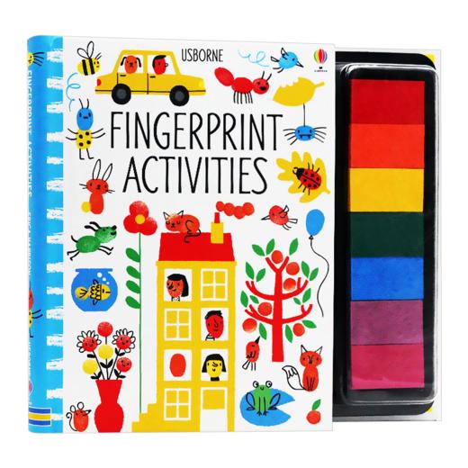 手指印画活动书 英文原版 Usborne Fingerprint Activities 尤斯伯恩 儿童创意绘画DIY 进口儿童绘画艺术英语启蒙书籍 英文版 商品图0