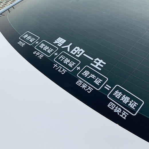 男人的一生文字创意个性车贴反光车身搞笑贴纸车门后玻璃装饰改装