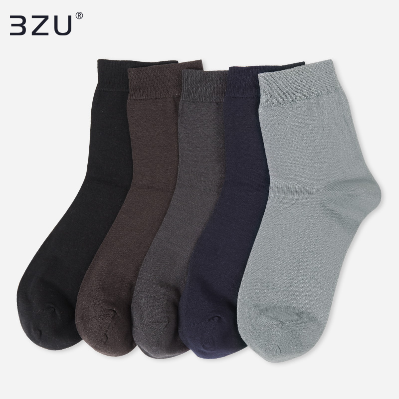【任选6双99.5】抗菌丝光棉平纹高弹中邦男袜A20103-1