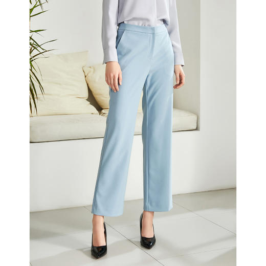 EITIE爱特爱秋季新款时尚百搭通勤职业显瘦休闲直筒长裤女裤6005717 商品图2