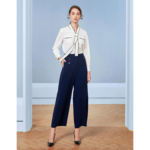 EITIE爱特爱秋季新款时尚职业通勤百搭显瘦直筒阔腿长裤女裤C2005522 商品图1