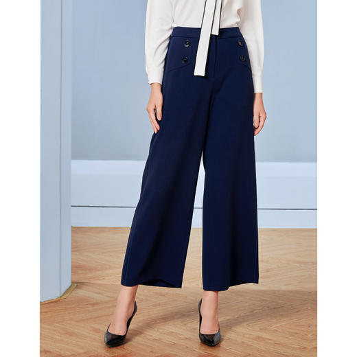 EITIE爱特爱秋季新款时尚职业通勤百搭显瘦直筒阔腿长裤女裤C2005522 商品图3