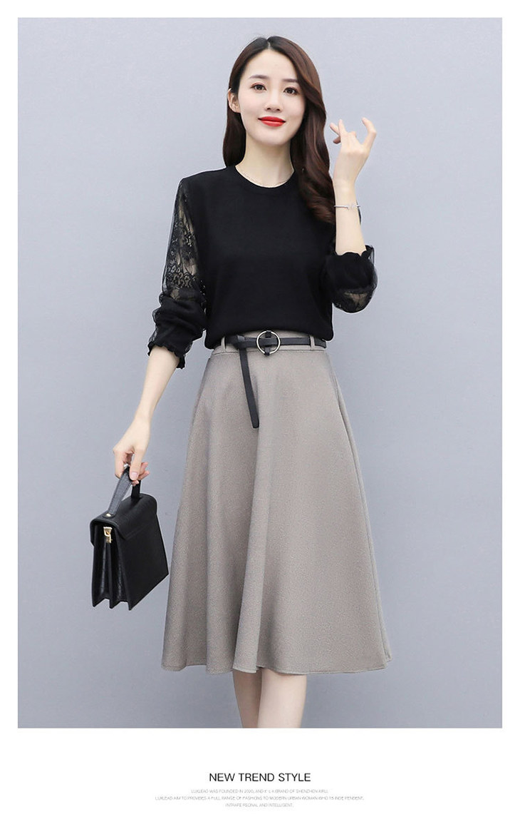 2020年新款秋装时尚气质针织套裙两件套ljy8921