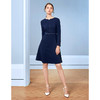 EITIE爱特爱秋季新款时尚通勤职业洋气钉珠装饰收腰A摆连衣裙C2007584 商品缩略图1