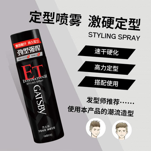 GATSBY杰士派定型喷雾激硬定型215ml 持久保持发型耐旱耐湿（新老包装随机） 商品图2
