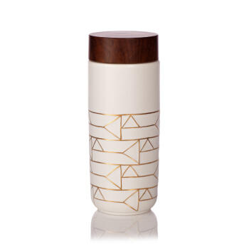 乾唐轩点石成金随身杯（牙白+手工描金）双层大内胆350ml（仅供济南市区） 商品图0