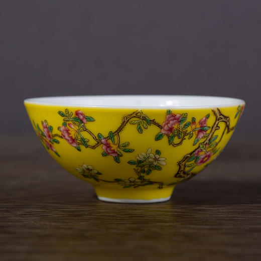 黄地桃花纹杯 商品图1