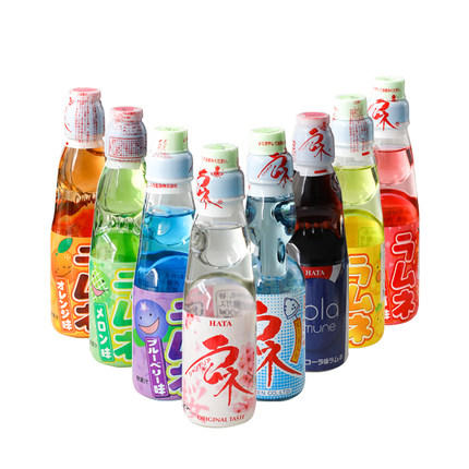 【网红爆款】弹珠哈达波子汽水饮料5瓶 日本进口~抖音同款（蓝莓 草莓 原味 可乐  菠萝 哈密瓜 橙子 樱花） 商品图0