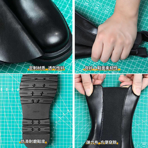 【mona中筒靴厚底切尔西靴女】烟筒英伦风短靴女鞋马丁靴 商品图2