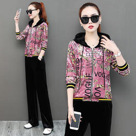 SP-1059611时尚洋气显瘦金丝绒阔腿裤套装8