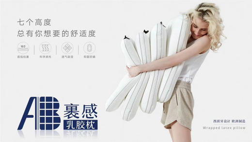 进口AB乳胶枕芯天然乳胶枕芯学生护颈椎枕头ABGG0804 商品图3