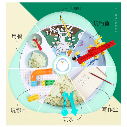欢乐客多功能积木桌滑道儿童积木益智拼装玩具大颗粒男孩1-2-3-6岁女 商品图2