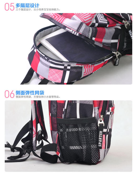 【专柜正品】sparter 系列涤纶休闲时尚双肩12寸背包  SP-9713-30T00 商品图4