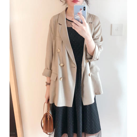  "昨夜星辰" 韩国进口面料 鎏金黑色网纱气质小黑裙连衣裙 商品图2