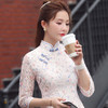 XGT-Q2363清新优雅，改良蕾丝印花中国风旗袍 商品缩略图1
